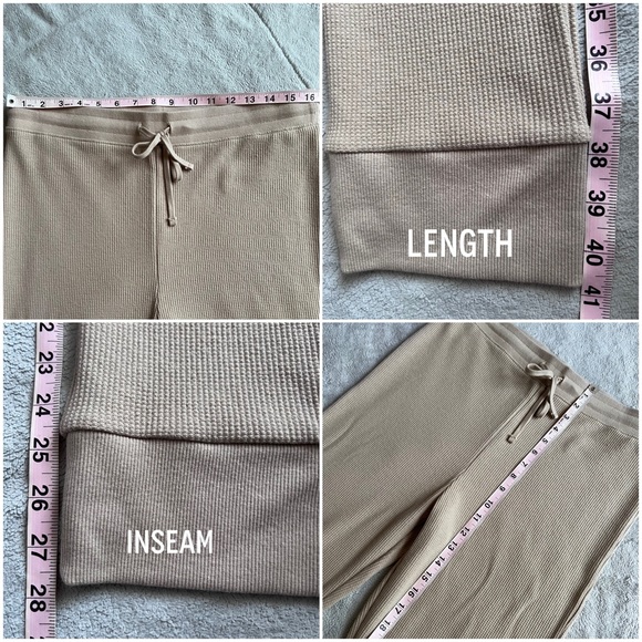 NWT Skin Leona High Rise Waffle Knit Drawstring Lounge Leggings Elm Sz 4 XL - Picture 15 of 15